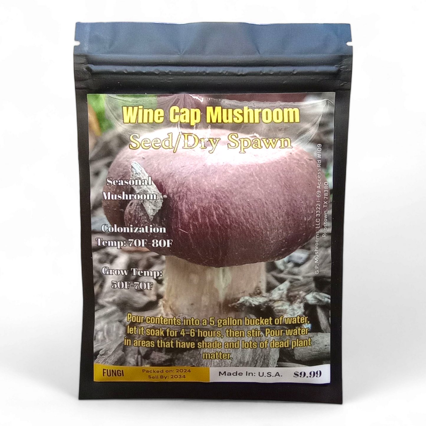 Wine Cap Mushroom Seed/Dry Spawn (Bulk Pricing 10pcs)