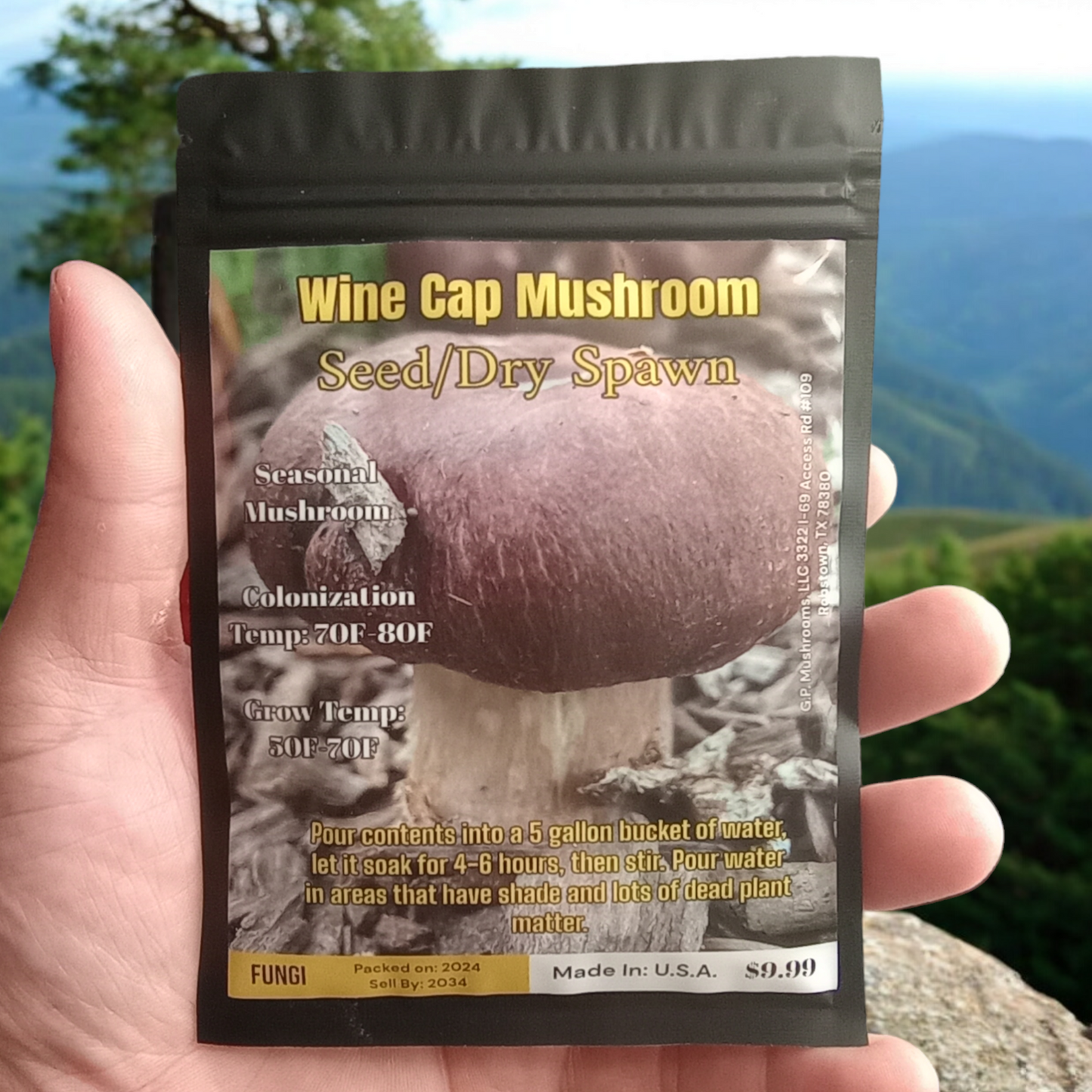 Wine Cap Mushroom Seed/Dry Spawn (Bulk Pricing 10pcs)