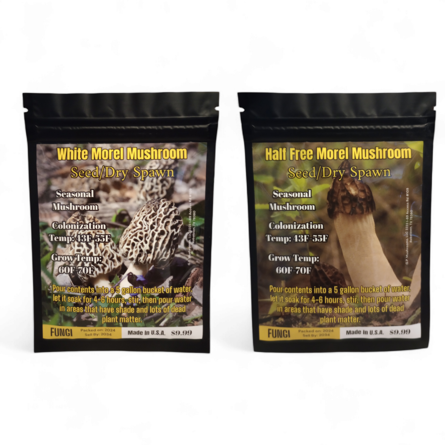 All In One White Morel and Half Free Morel Mushroom Seed/Dry Spawn