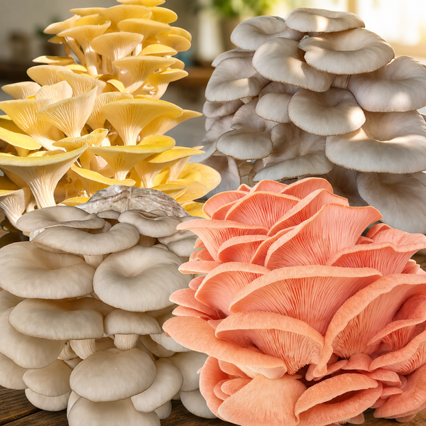 Oyster Mushroom Grow Kits: Yellow, Pink, Blue, Florida- All-in-One Cultivation Kits