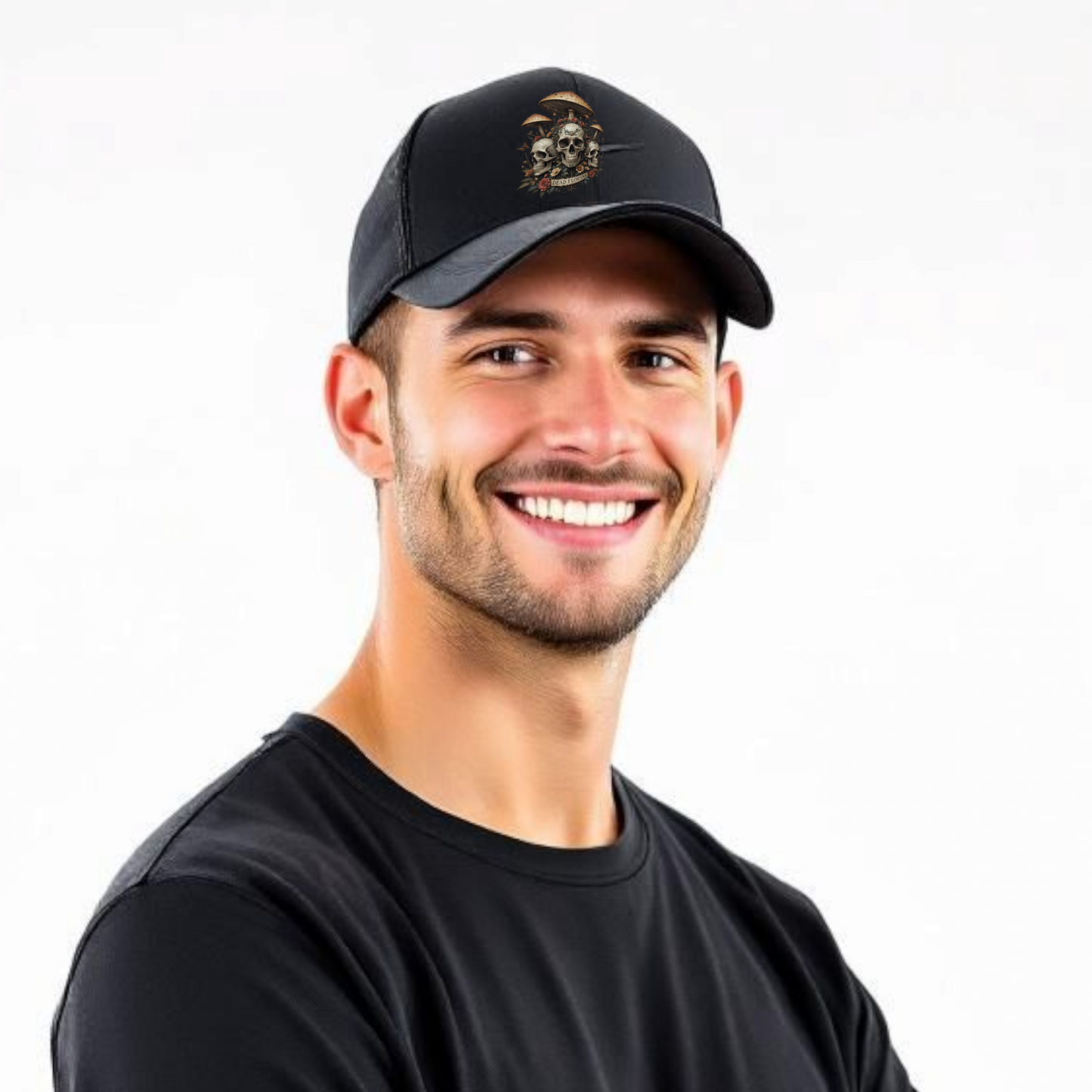 Dead Flowers Gothic Skull Mushroom Cap