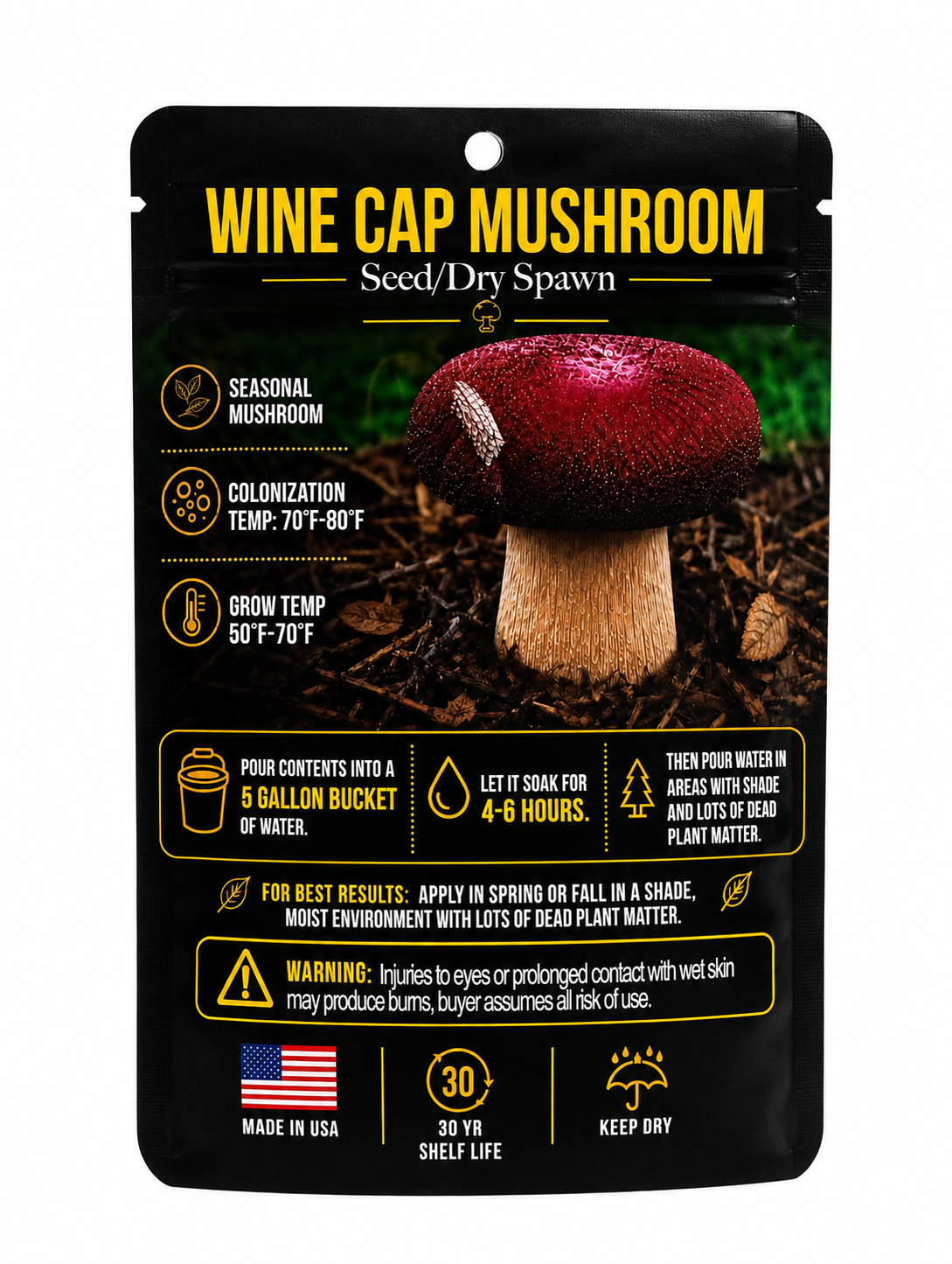 Wine Cap Mushroom Seed/Dry Spawn Bundles