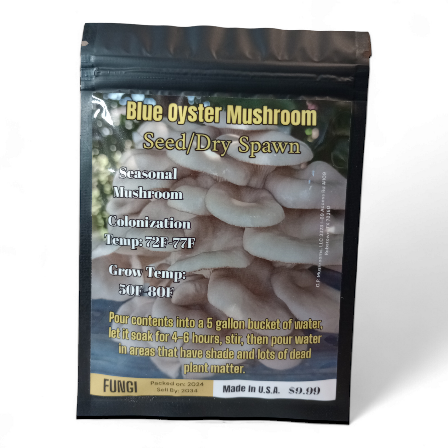 Mushroom Seed/Dry Spawn Packets $9.99 Each