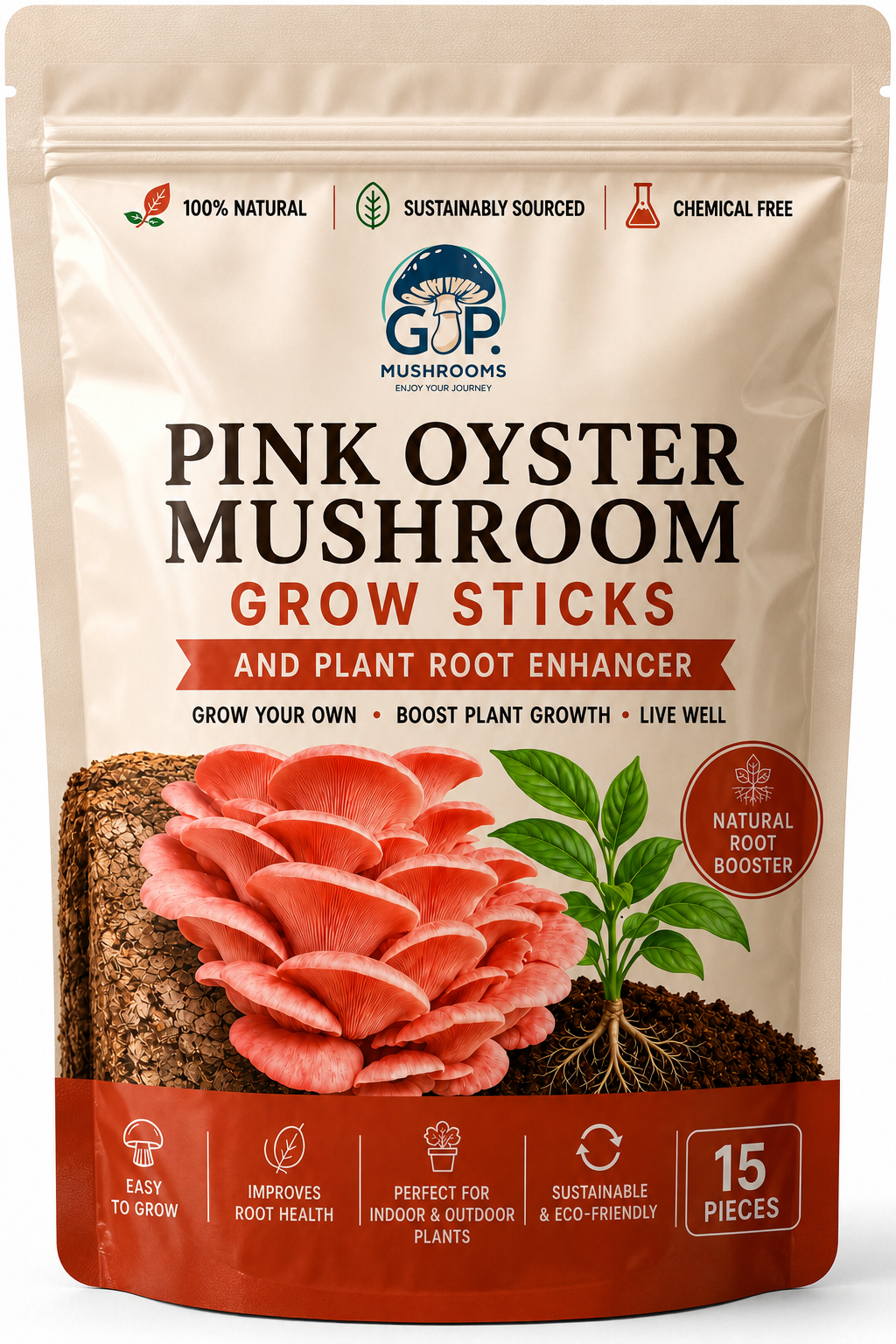 Yellow Oyster Kit & Pink Oyster Mushroom Grow Sticks | Home Mushroom & Garden Bundle