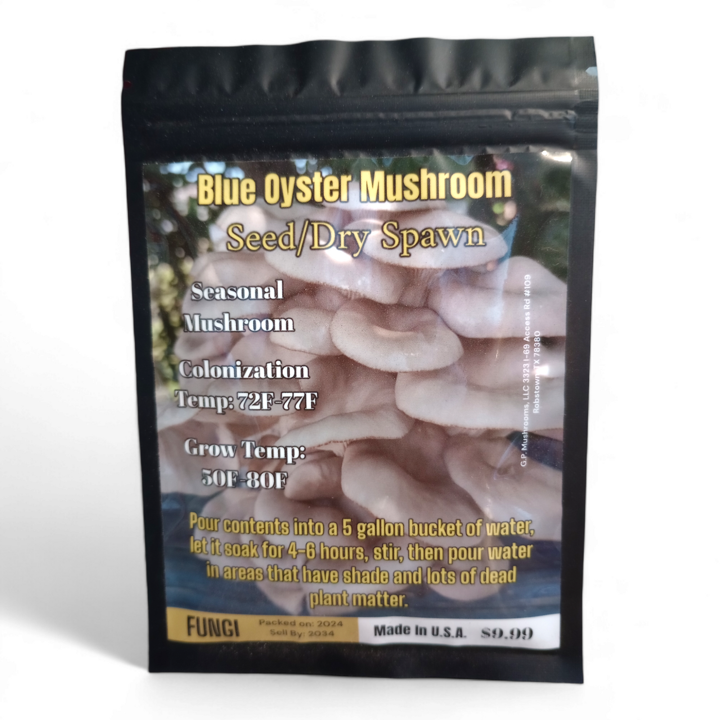 Blue Oyster Mushroom Seed/Dry Spawn (Bulk Pricing 10pcs)
