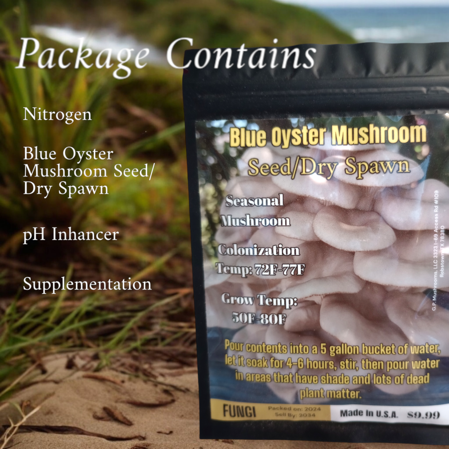 Blue Oyster Mushroom Seed/Dry Spawn (Bulk Pricing 10pcs)