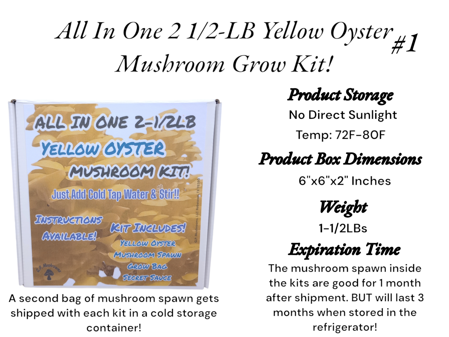 All In One 2-1/2LB Oyster Mushroom Kits!