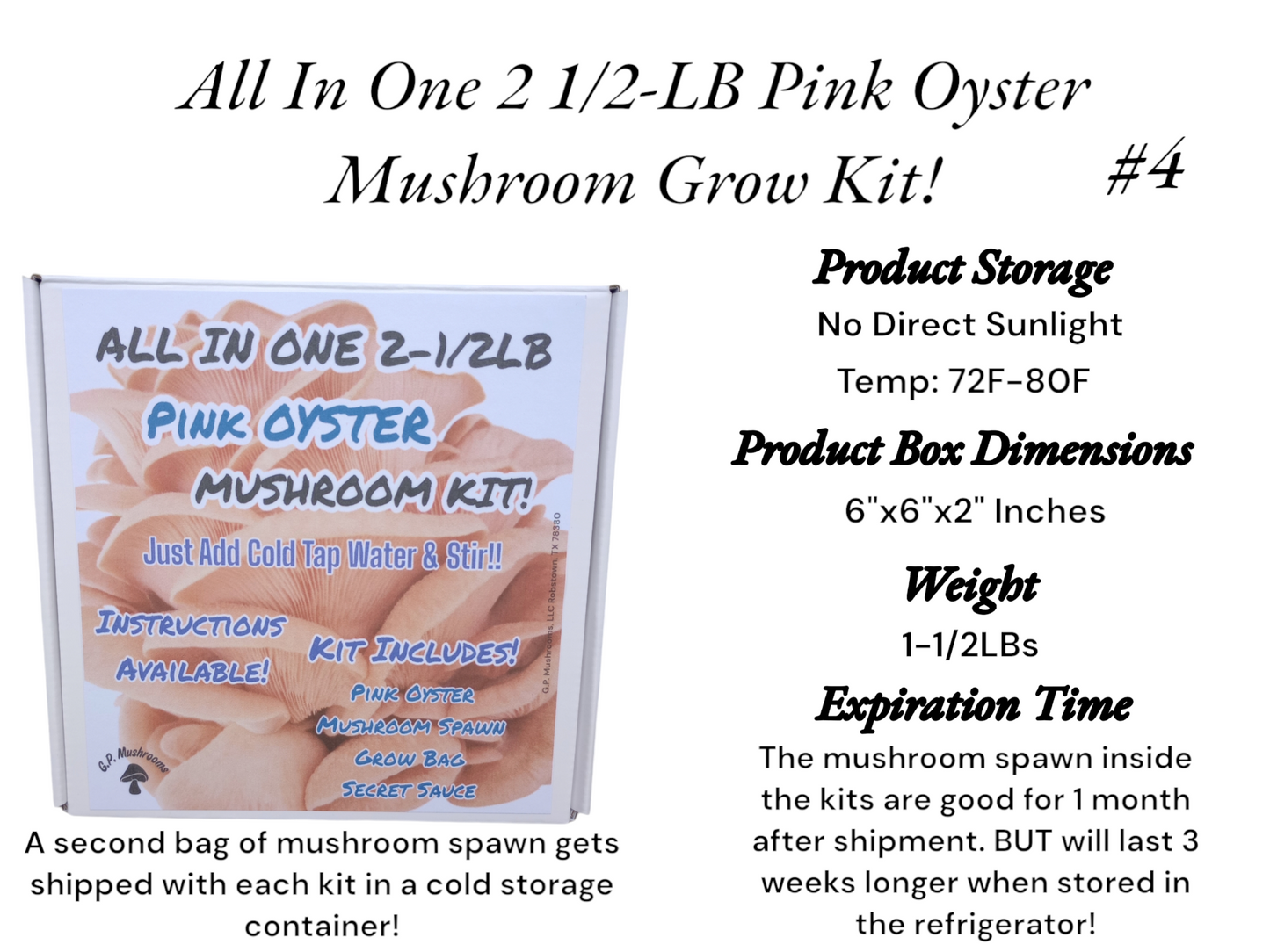 All In One 2-1/2LB Oyster Mushroom Kits!