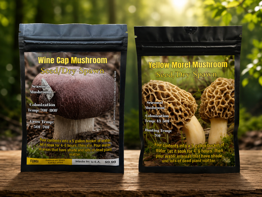 All In One Yellow Morel and Wine Cap Mushroom Seed/Dry Spawn